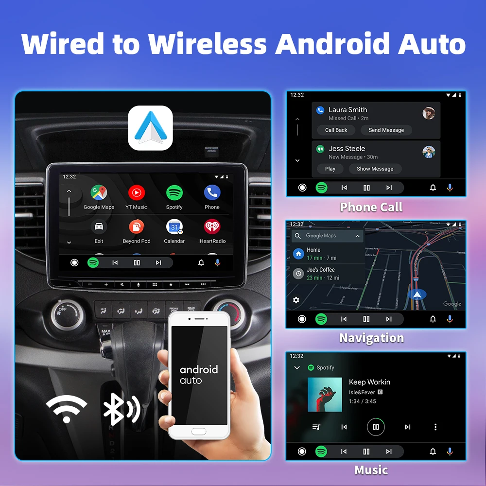 Smart CarPlay Box Wireless Android Auto Adapter BT5.0 For Toyota Mazda Nissan Camry Suzuki Subaru Citroen Audi Mercedes Kia Ford