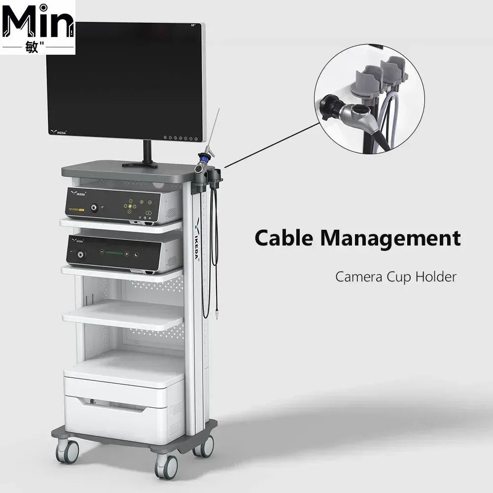 YKD-2101 3 Layer Endoscopy Cart Tower Trolley Mobile Medical Hospital Equipment for Clinic Lab