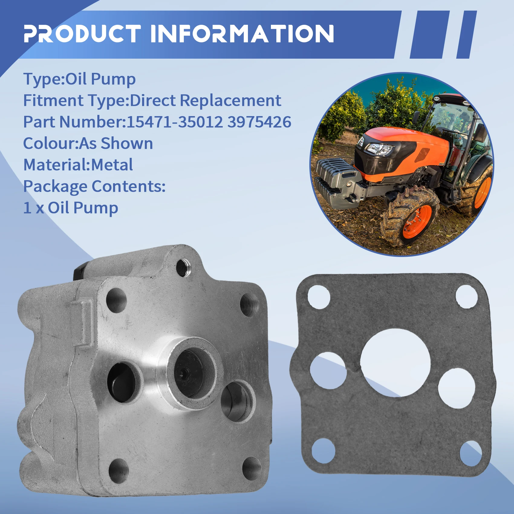 

Durable-Oil Pump 15471-35012 For Kubota D1102 D1301 D1302 D1402 D1503 D1703 D1803 Engine 3975426