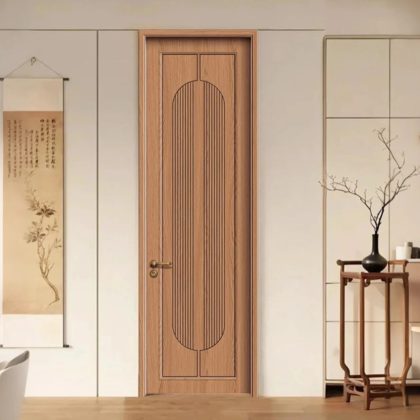 Song aesthetics Thailand, oak solid wood door, bedroom unpainted Internet celebrities