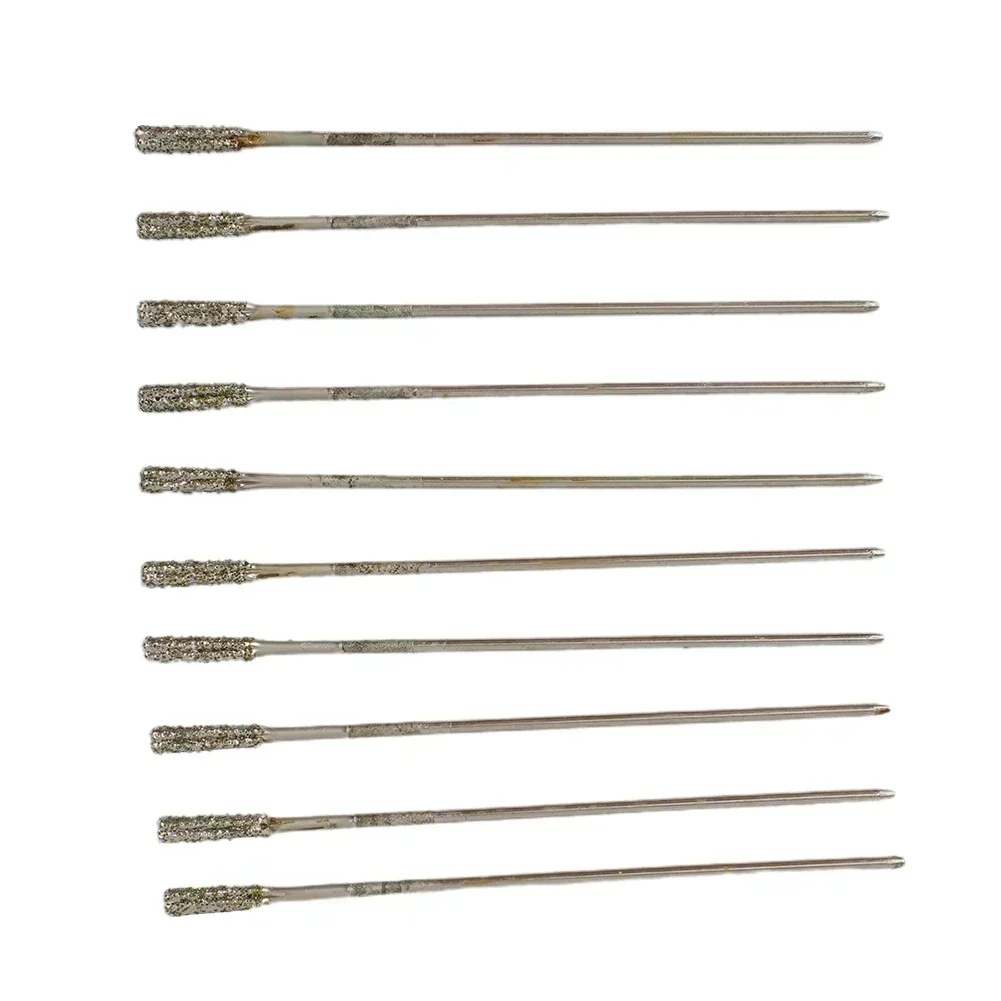 10 قطعة 1/1.8/2 مللي متر الماس مثقاب الخشب المغلفة يميل لقمة ثقب مجموعة أدوات الأظافر لحفر اليشم العقيق حجر المجوهرات