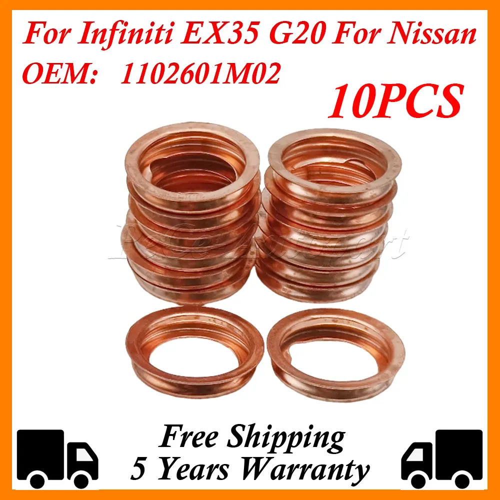 Car Engine Oil Drain Plug Gasket 1102601M02 Copper Colored Oil Drain Plugs Crush Washers Gaskets Rings for Nissan Infiniti