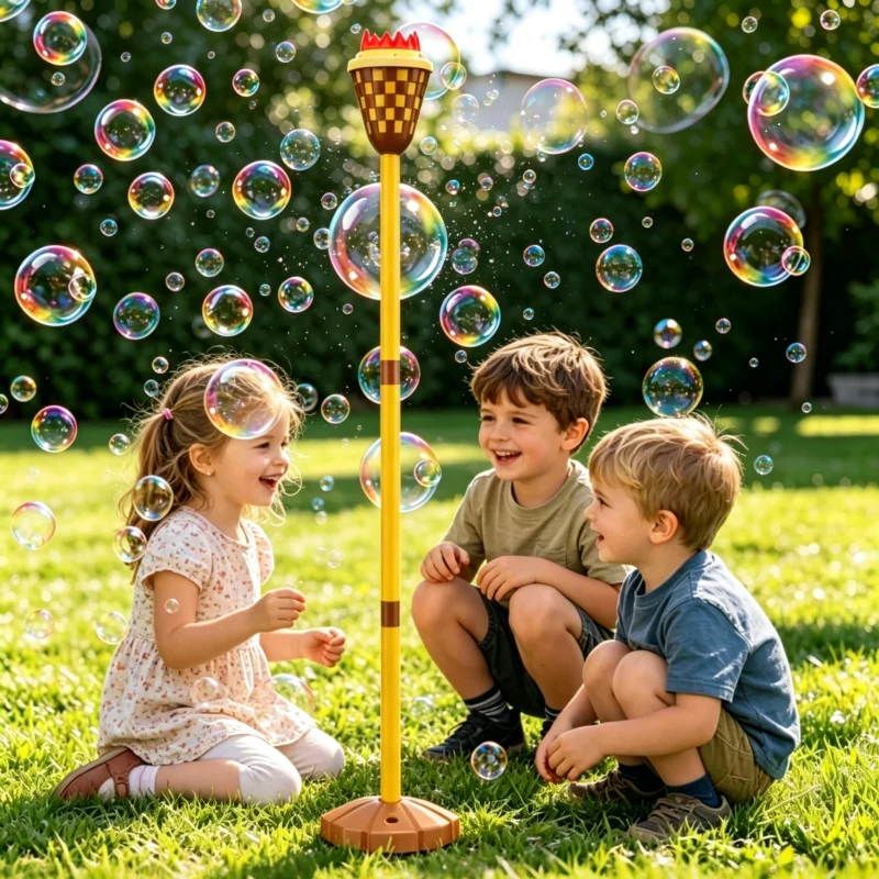 

Standing Bubble Machine Automatic Electric Soap Bubble Blower with Light Music Kid Outdoor Camp Toy Party Wedding Birthday Gifts