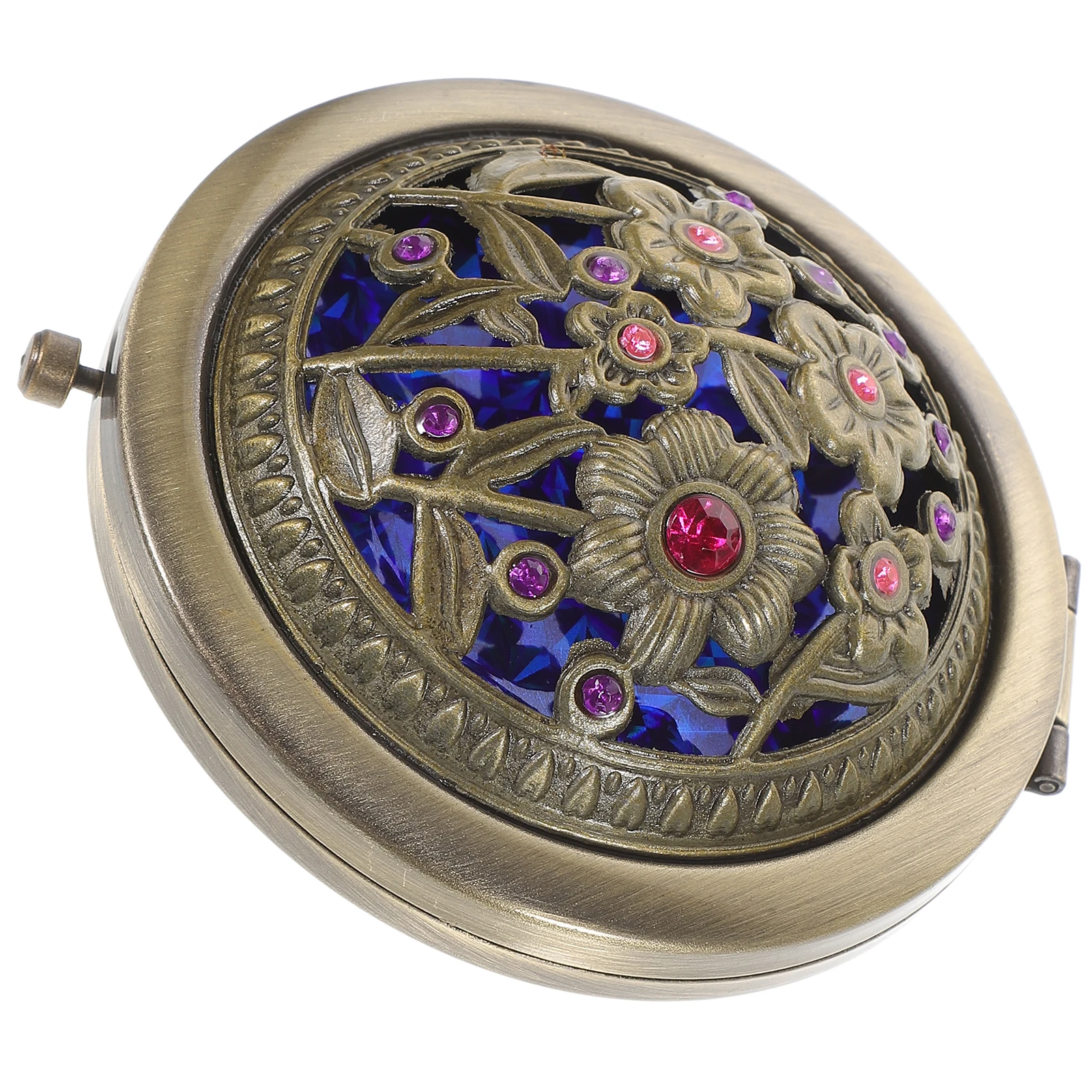 Miroir de maquillage pliant Portable de 7Cm, 1 pièce, avec motif Floral, miroir Double face pour sac à main de poche de voyage