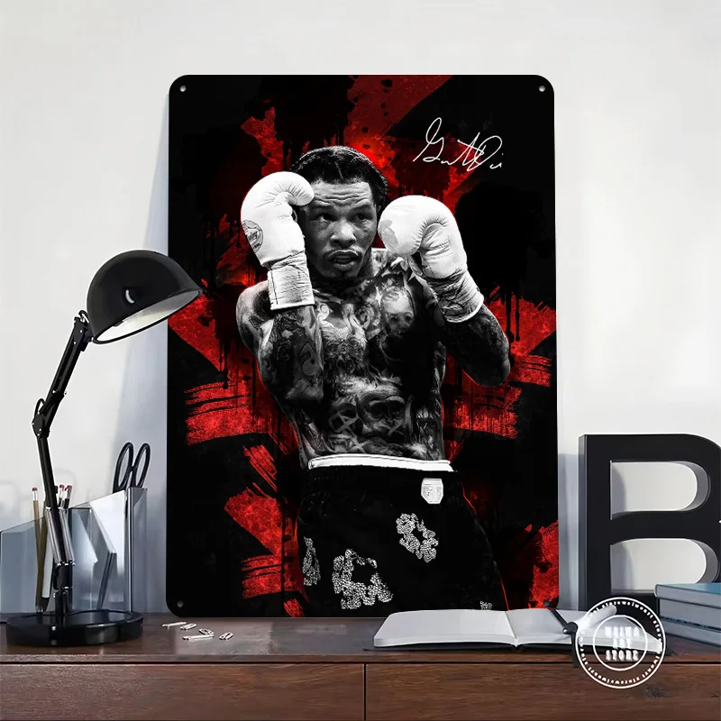 Gervonta Davis Boxing Portrait 3D Texture Printed Poster Custom Vintage Metal Tin Plate Sign for Wall Art Modern Home Decoration