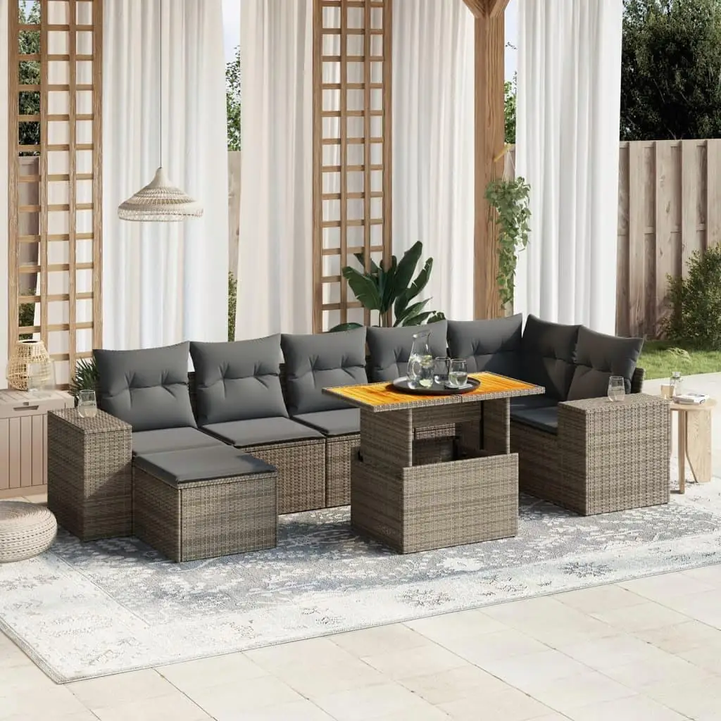 

Stylish Grey Garden Sofa Set Comfortable Outdoor Furniture Modern Patio Lounge Seating