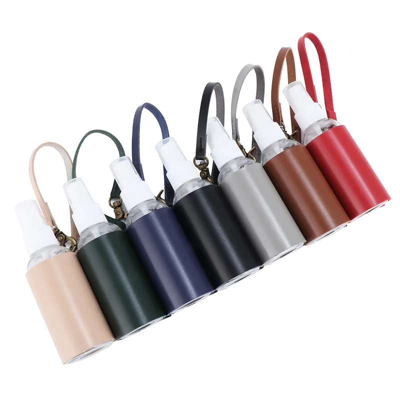 

60ml Spray Bottle PU Leather Case Lanyard Spray Hand Sanitizer Spray Bottle Holder Storage Bag Travel Outdoor Tool Mist Sprayer