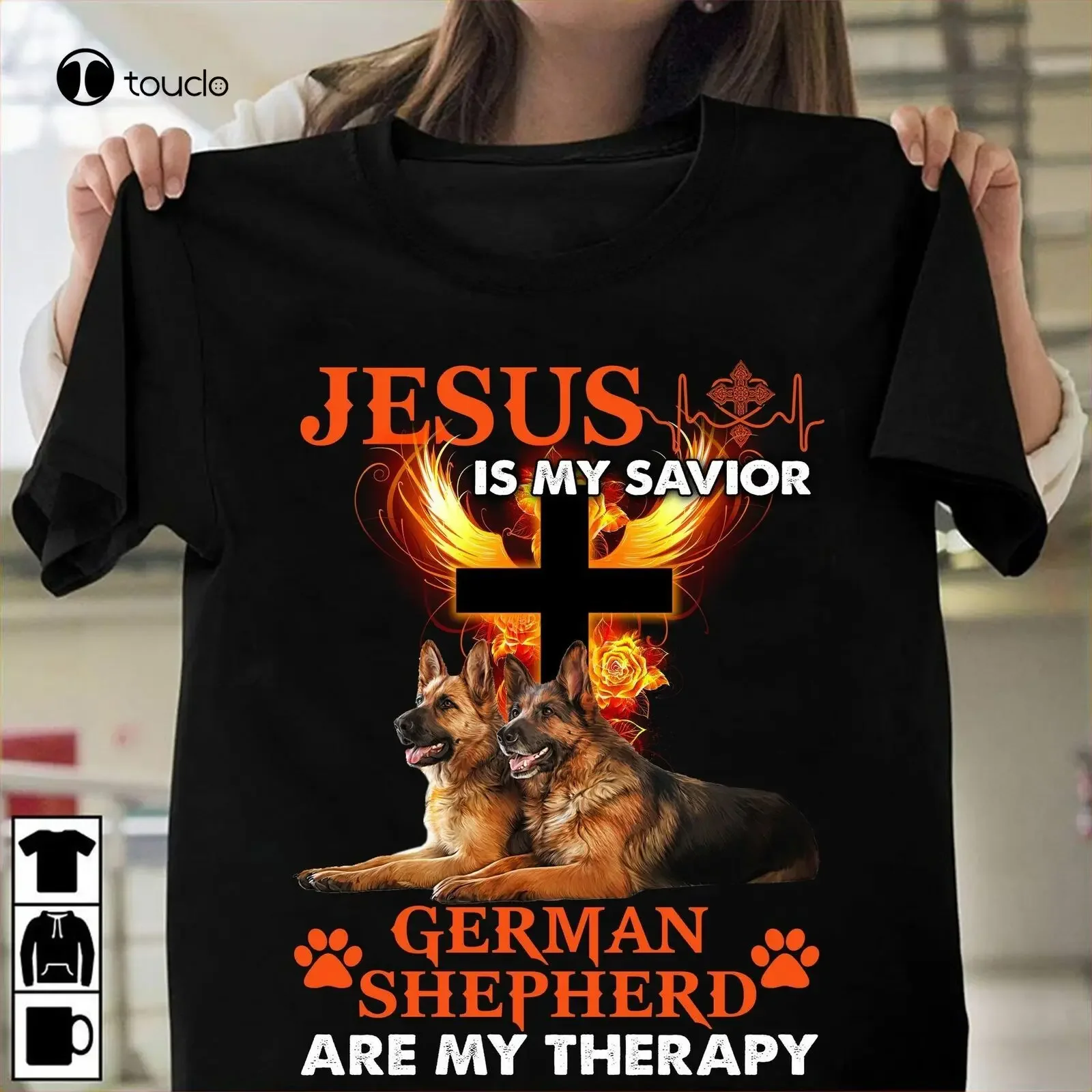 Jesus Is My Savior German Shepherd Are My Therapy T-Shirt S-3Xl Tee Shirt