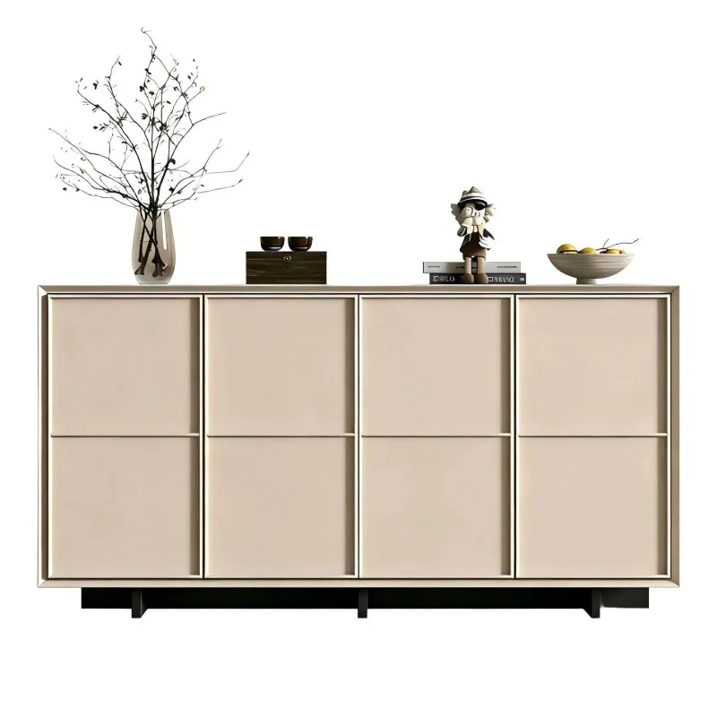 Simple and modern paint dining side cabinet cream wind locker, home entrance cabinet shoe cabinet living room decorative