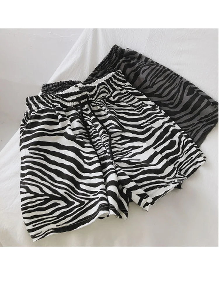 2022 Zebra Leopard Shorts Colorful Women\'s Sports Shorts Casual Classic Soft Student High Waist Summer Baggy Breeches for Women