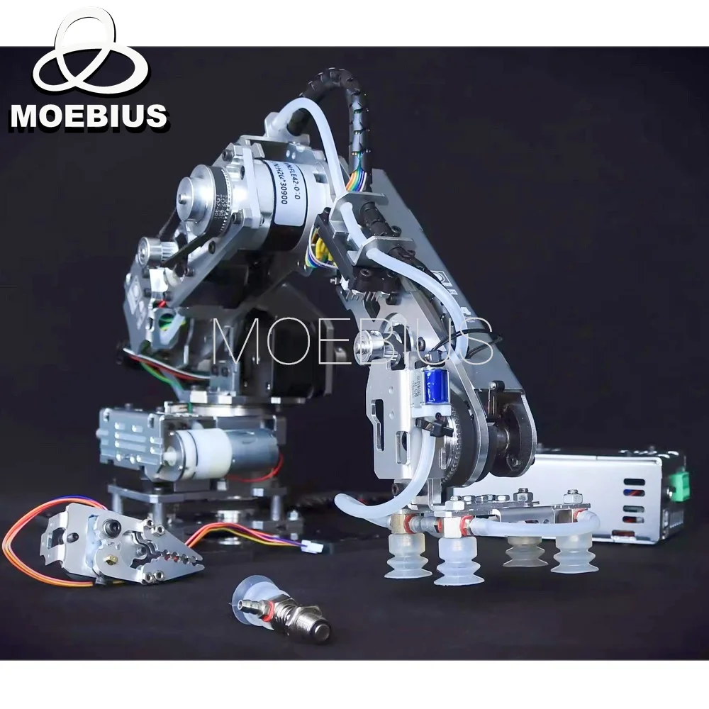 

2024 Arduino 4 DOF Big Load Suction Pump Robot Arm with Stepper Motor Industrial Robotics Model Multi Axis Claw