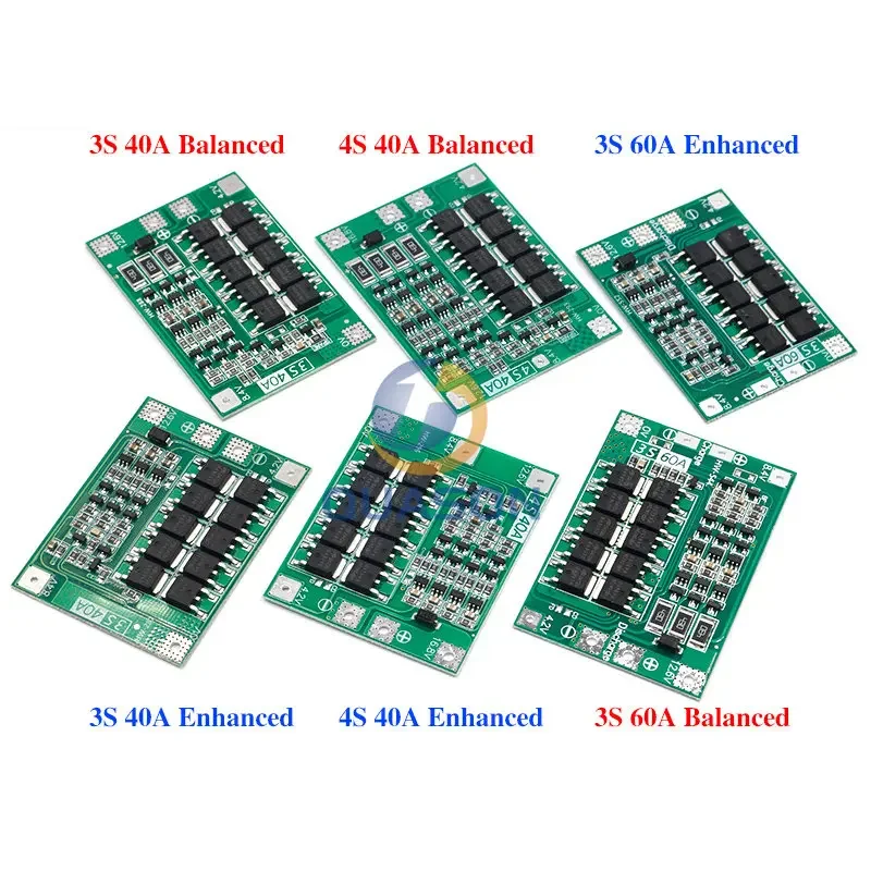 3S 4S 40A 60A Li-ion Lithium Battery Charger Protection Board 18650 BMS For Drill Motor 11.1V 12.6V/14.8V 16.8V Enhance Balance