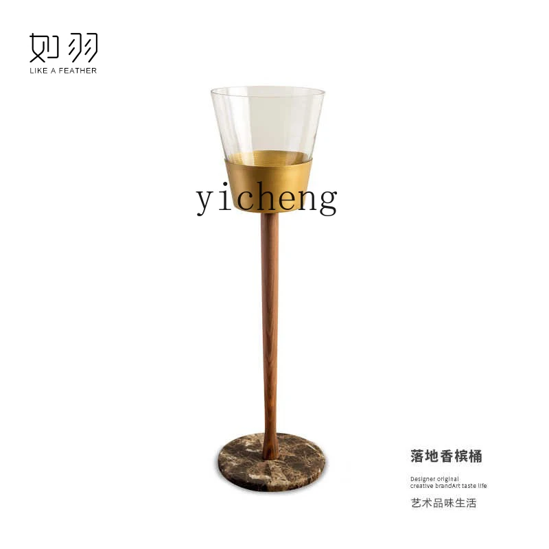 

floor champagne bucket rack villa bar KTV household ice bucket solid wood