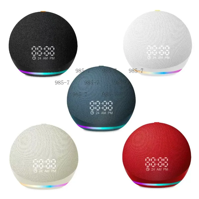 Wireless Desktop Smart Speaker with RGB Lighting, Portable Base & Built-in Subwoofer