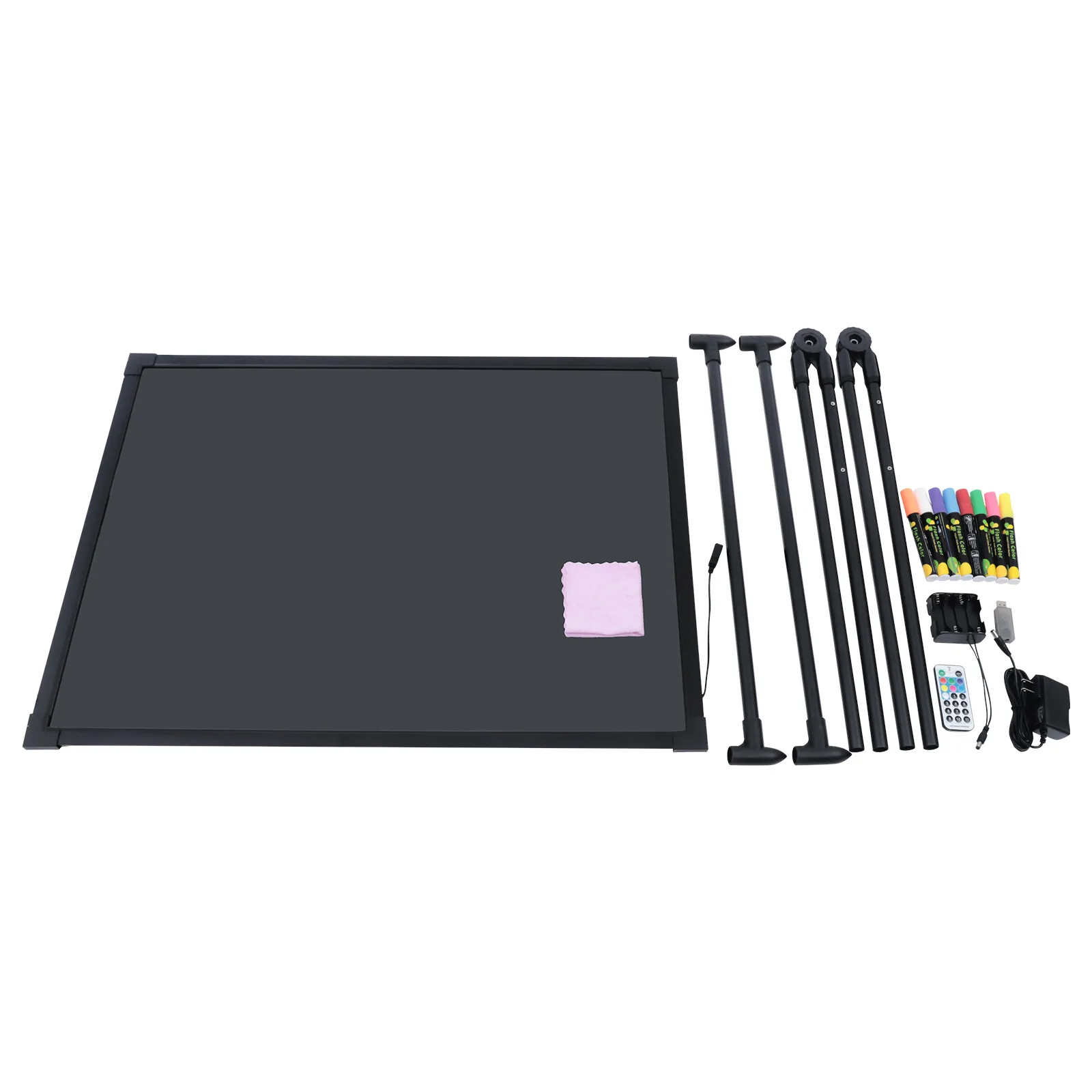 80*60cm LED PP Message Writing Board  Illuminated 7 Colors Neon Effect With Stainless Steel HookMenu Board Restaurants Shops