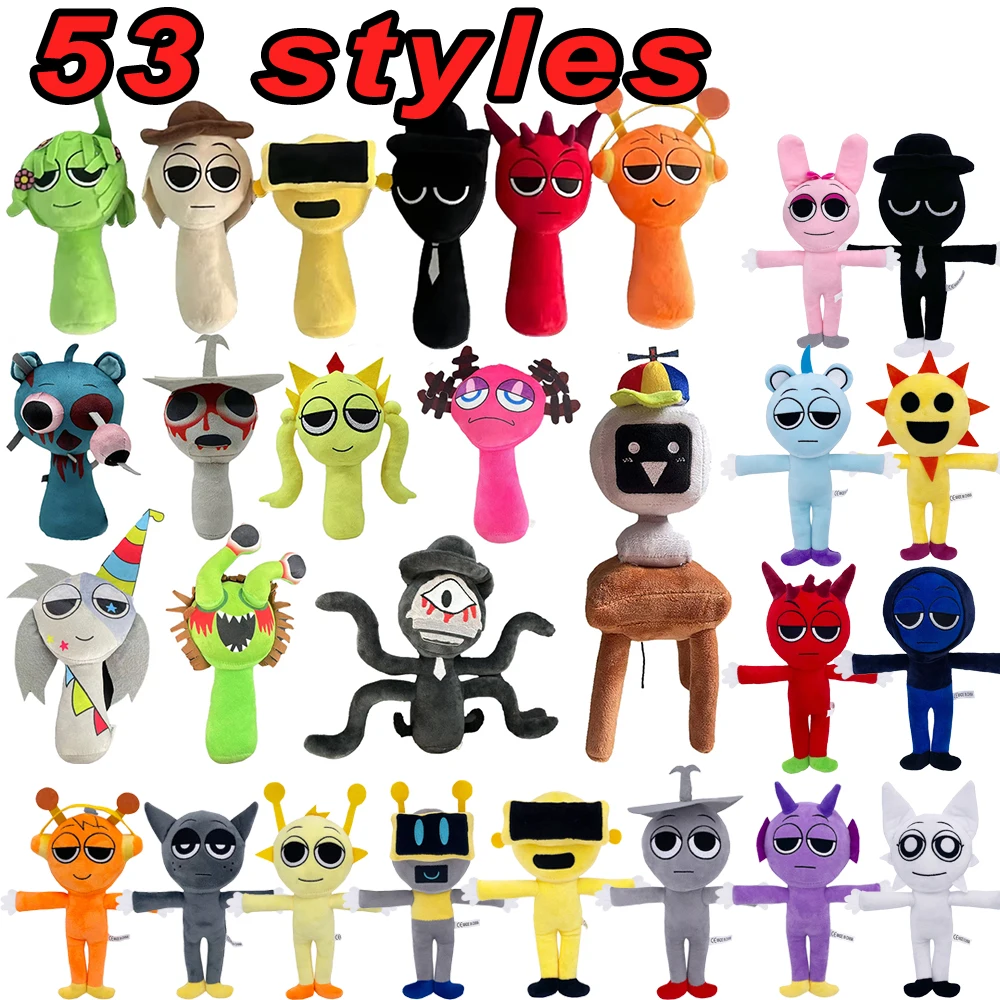 53styles Sprunki Plush Toys Sprunki Incredibox Plush Doll Sprunki Game Pillow Kids Birthday Gifts Stuffed Dolls Christmas Gift