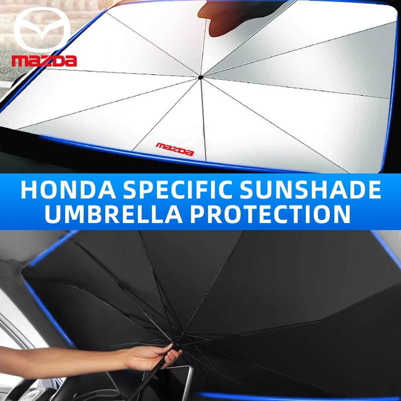 Car Logo Foldable Sun Umbrella Windshield UV Sun Shade Umbrella For Mazda 2 3 6 Axela Atenza CX5 CX7 CX9 MX5