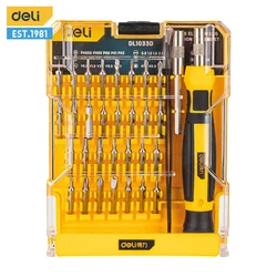 Deli 33 In 1 Multifunctional Screwdriver Combination Portable Cross Magnetic Precision Screwdriver Set Household Repair Tools