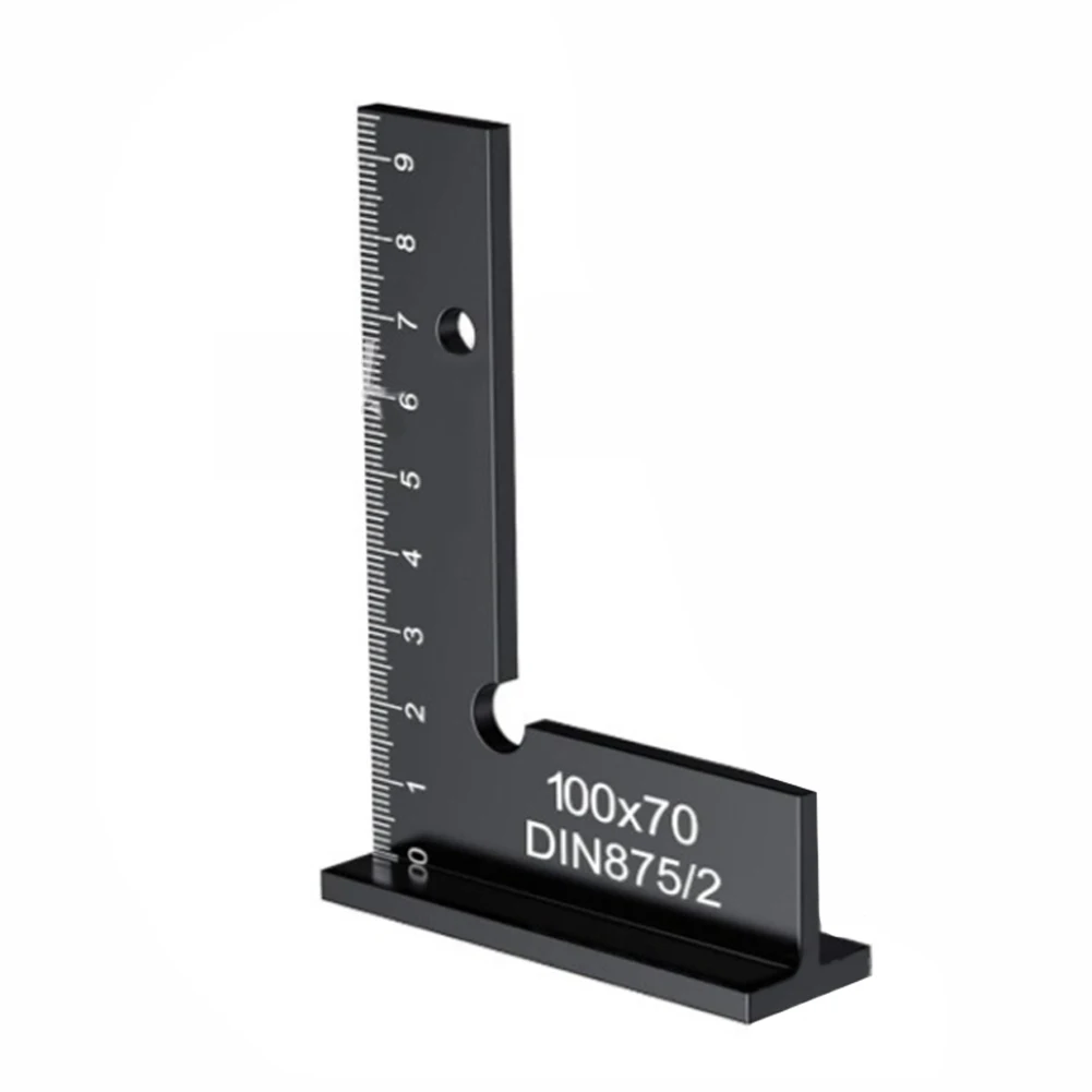 Aluminum Alloy 90 Degree Engineer Square Ruler With Wide Base Clear Scale For Precise Carpentry Cabinet Making Measurement