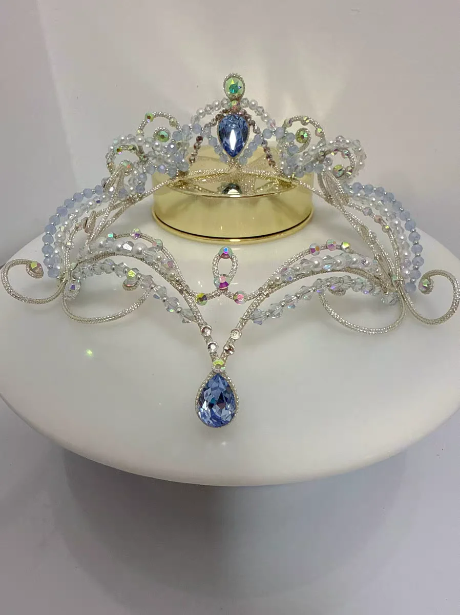 

Балетный головной убор с короной синей птицы, комплект из двух предметов, лавандовая ртутная фея, серебряная фея, отдельный стильный аксессуар для выступлений