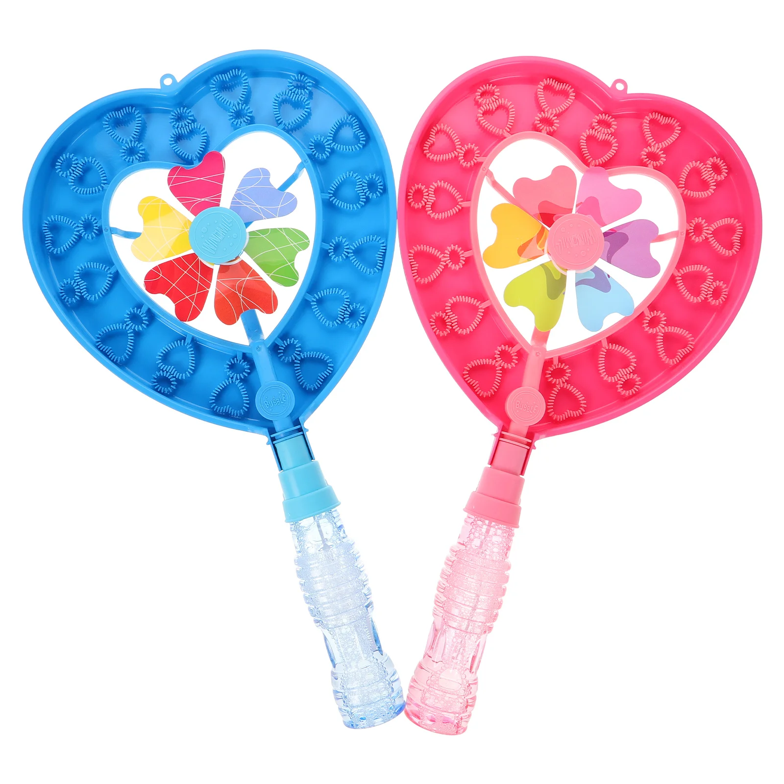 

2 Pcs Windmill Bubble Machine Plate Outdoor Mini Bath Toy Fake Bubbles Plastic Blower Tray