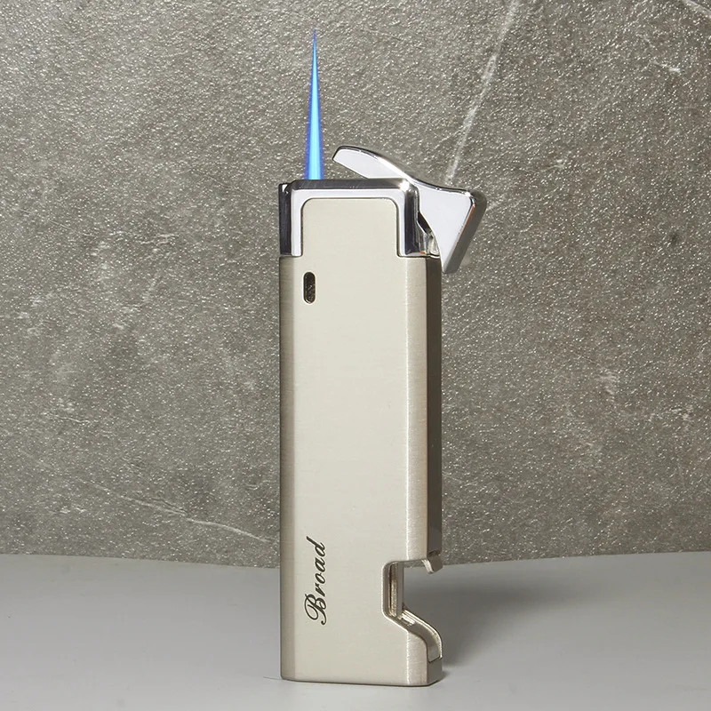 

Windproof Metal Turbo Jet Blue Flame Lighter with Bottle Opener Inflatable Butane Cigarette Lighters for Smoking Accessories