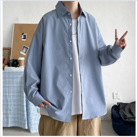 Men Korean Fashion White Long Sleeve Shirts 2024 Mens Harajuku Black Oversized Shirt Male Button Up Shirts Blouses 5XL