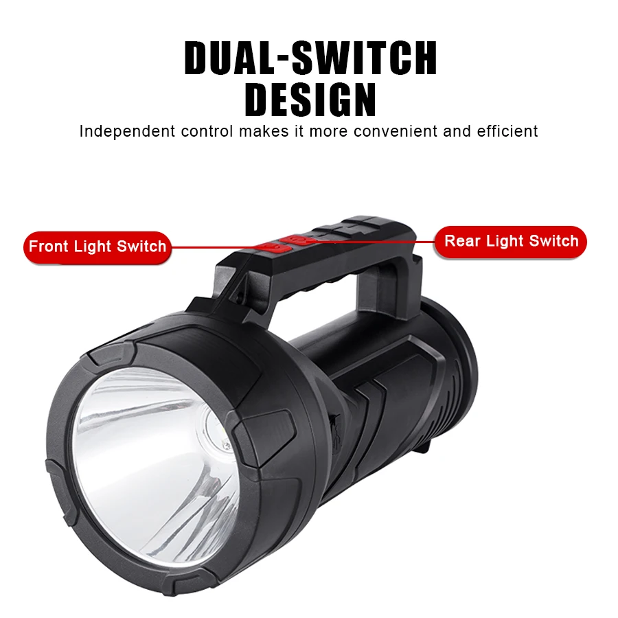 Torcia LED multifunzionale 6 modalità di illuminazione Faretto portatile telescopico ricaricabile Lampada da campeggio per esterni