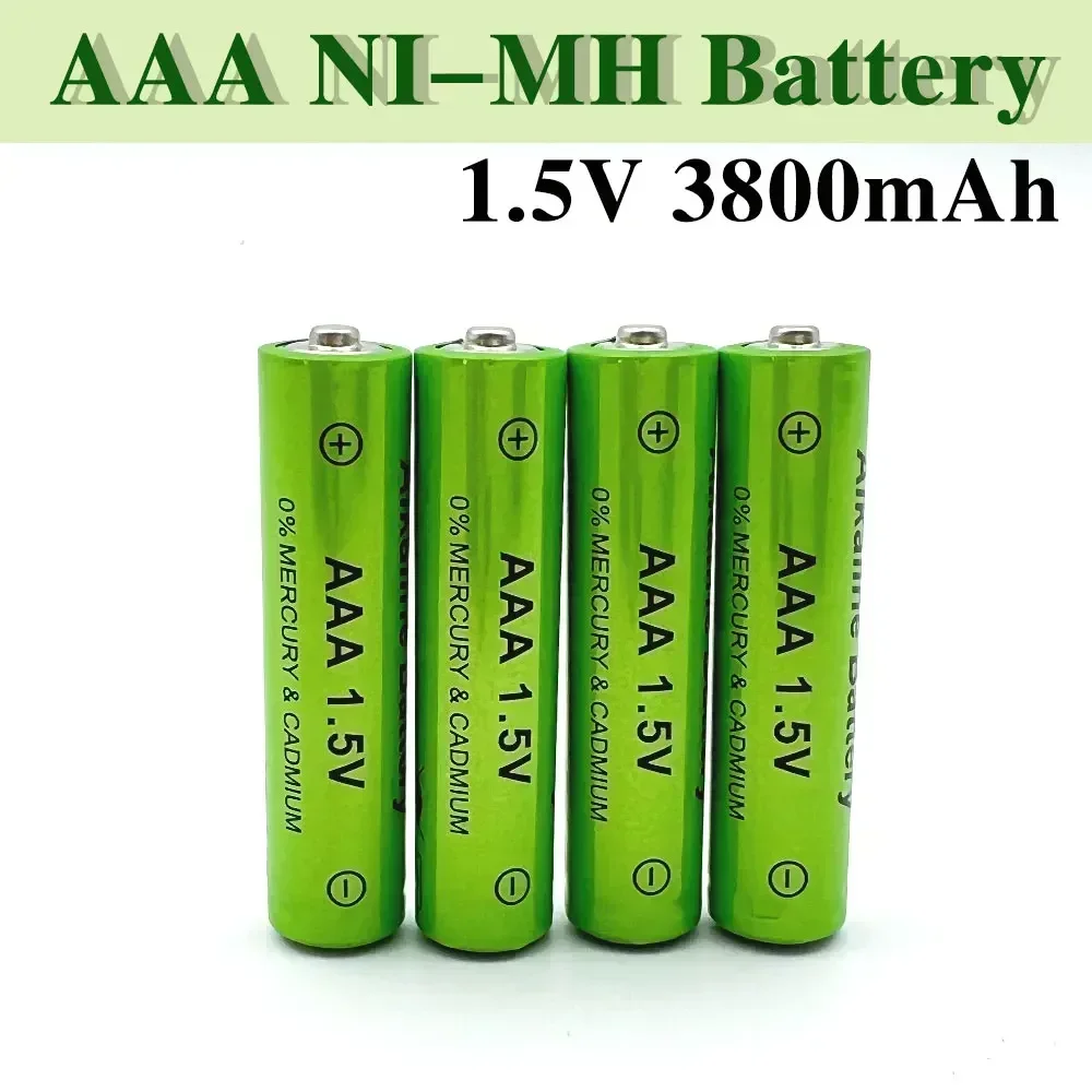 2024-100% New 3800mAh  AAA Alkaline Battery AAA Rechargeable Battery for Remote Control Toy Batery Smoke Alarm with Charger