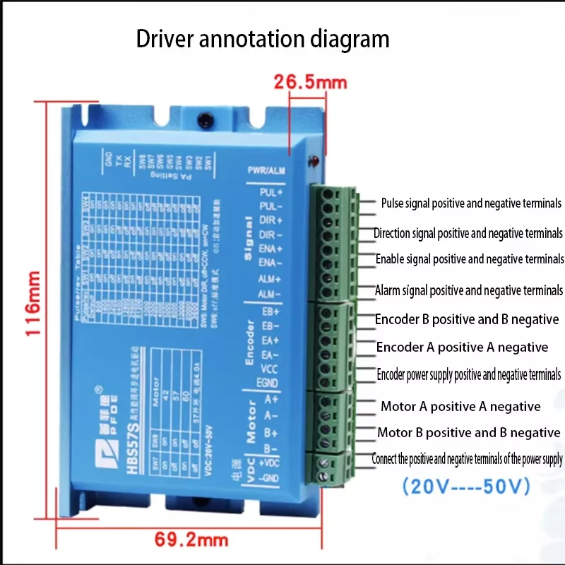 42 closed-loop stepper motor driver kit 0.55N/0.7N high-speed constant torque closed-loop motor+driver HBS57S