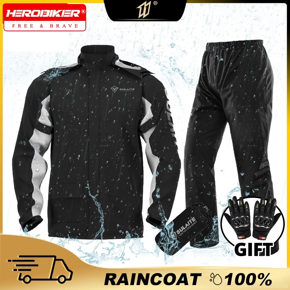 Motorcycle Raincoat Men Jacket Pants Waterproof Moto Raincoat For Motorcyclist Rider Rain Suit Camping Hiking Fishing Rain Cover