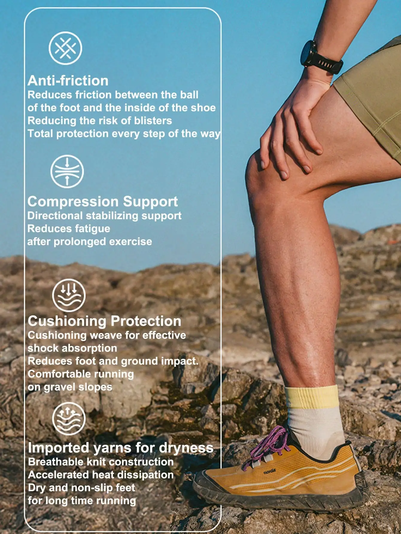 

Naturehike, 1 пара носков, уличные носки до середины икры для мужчин и женщин, бег, скалолазание, спорт, пеший туризм, фитнес, дышащие амортизирующие носки