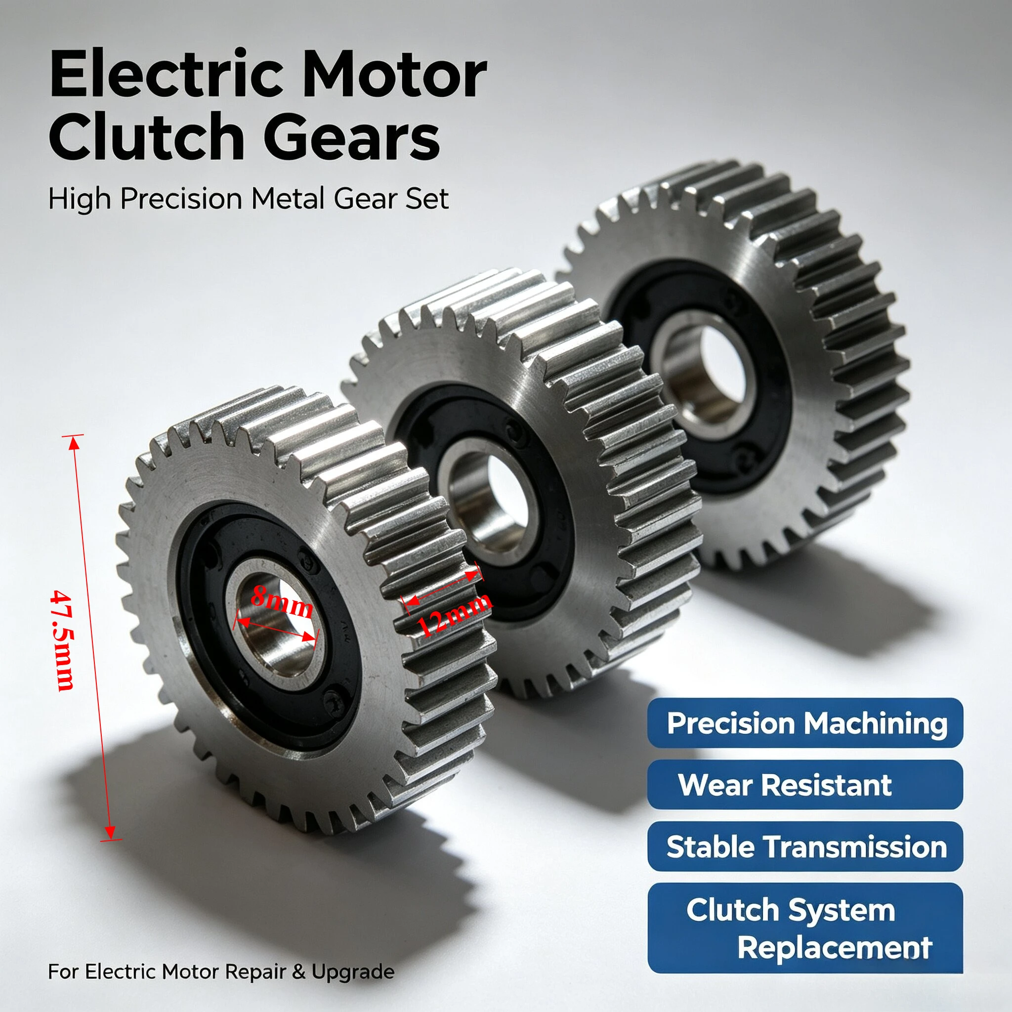 3pcs/set  Diameter:47.5mm 36Teeths- Thickness:12mm Electric vehicle motor clutch steel gear