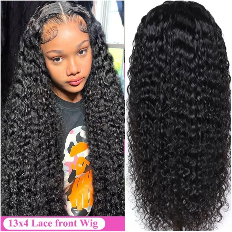 ﻿ HD 30 بوصة موجة عميقة 13x6 13x4 الدانتيل الجبهة خصلات الشعر المستعار الإنسان البرازيلي غريب مجعد 4x4 إغلاق الباروكات الشعر البشري للنساء السود