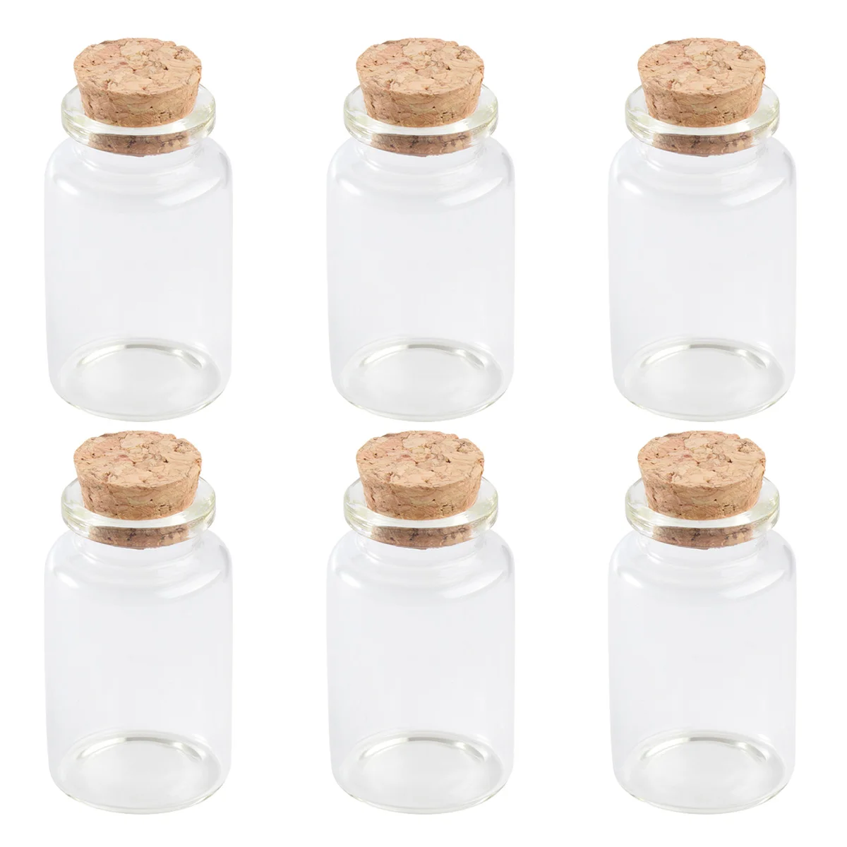 

6 Pcs Glass Bottle Containers for Food Coffee Storage Jar Bamboo Jars with Lids