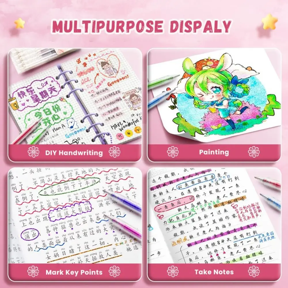 

8/12/24/36/48/60Colors 8/12/24/36/48/60 Colors Glitter Gel Pen Large Capacity DIY Handwriting Shiny Highlighter Pen