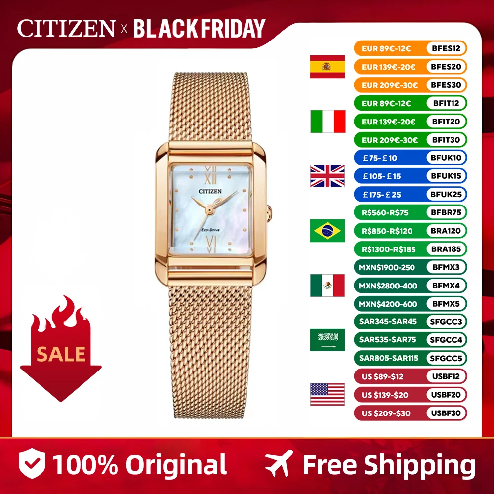 CITIZEN Quartz watch Fashion Business Casual Wristwatch Ladies Stainless Steel