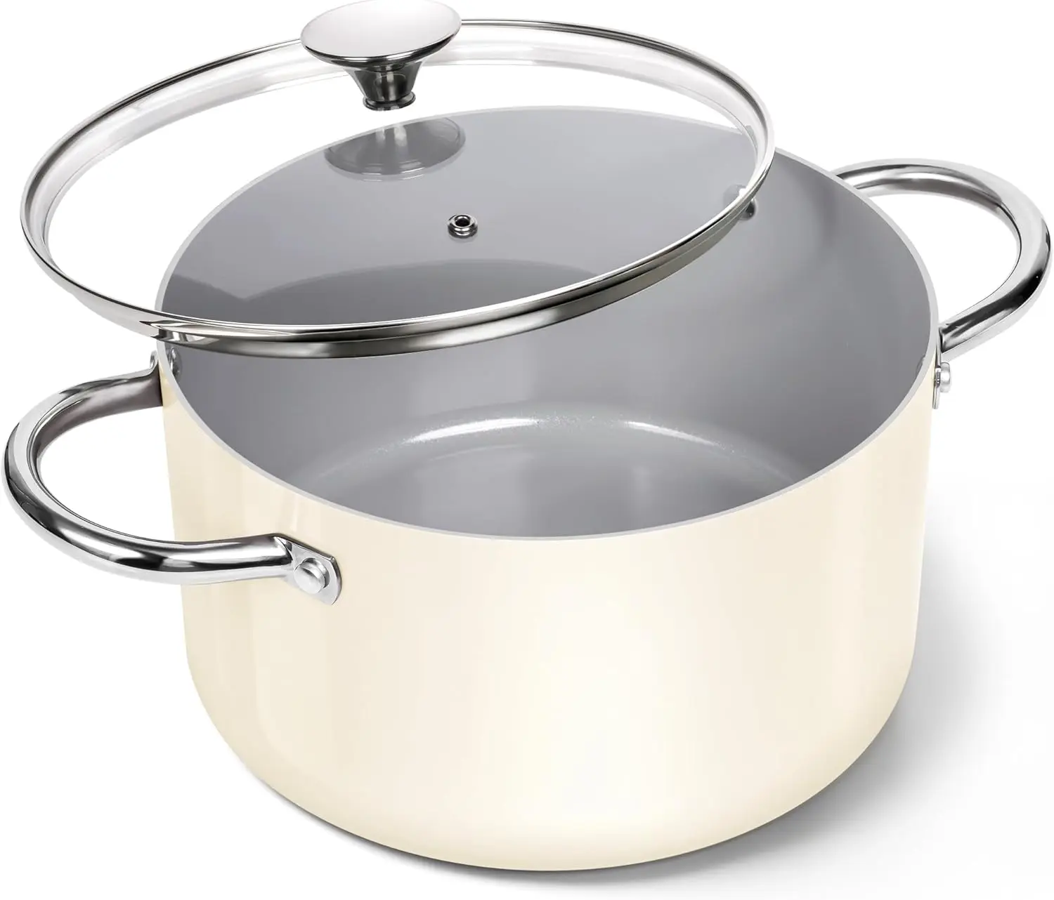 

MICHELANGELO 6QT Stock Pot with Lid Soup Pot Ceramic Nonstick Cooking Pot Induction Compatible Double Handle Cookware
