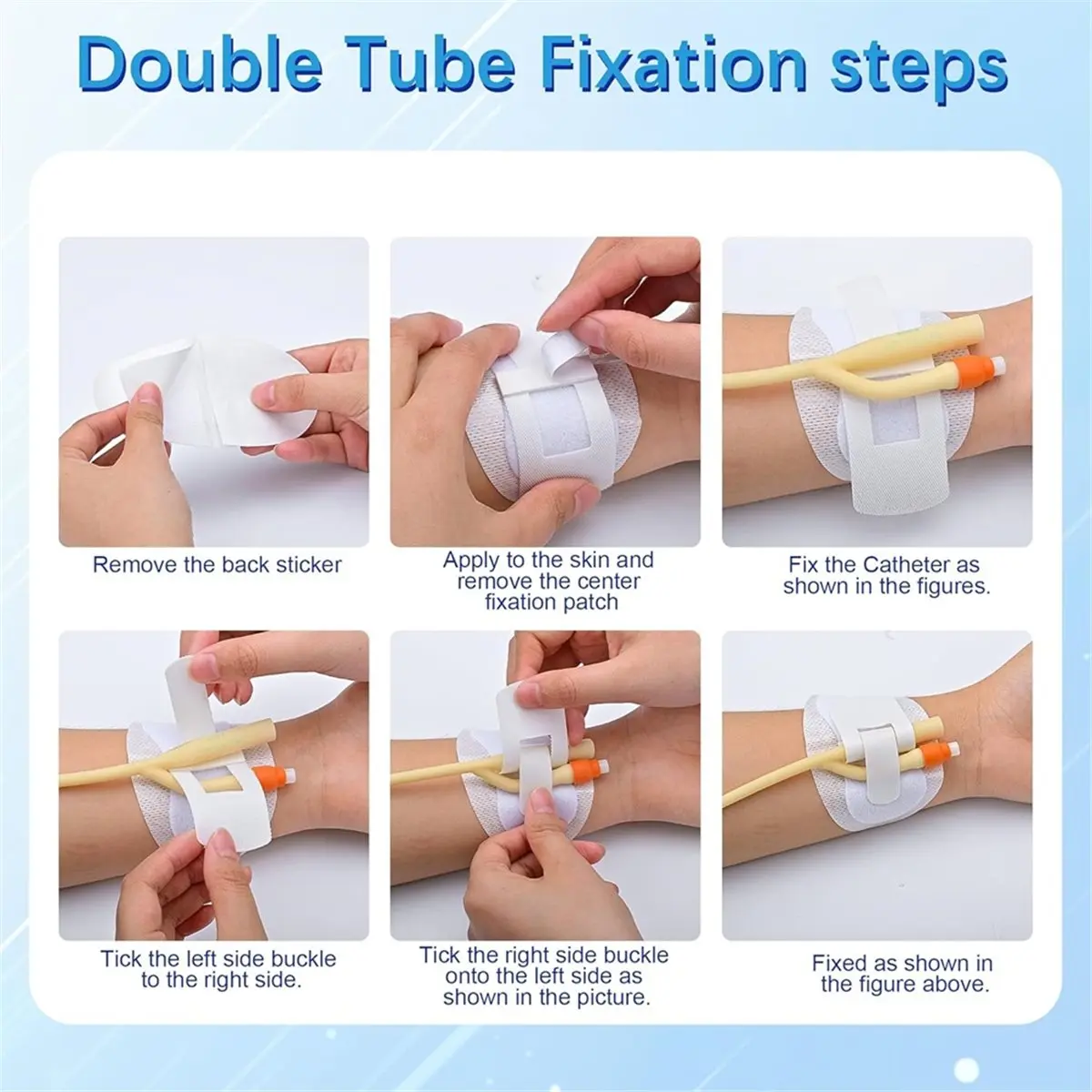 A42F Catheter Stabilization Device,Self Adhesive Catheter Tube Urinary Leg Bag Holder Sticker,Catheter Supplies 10pcs White