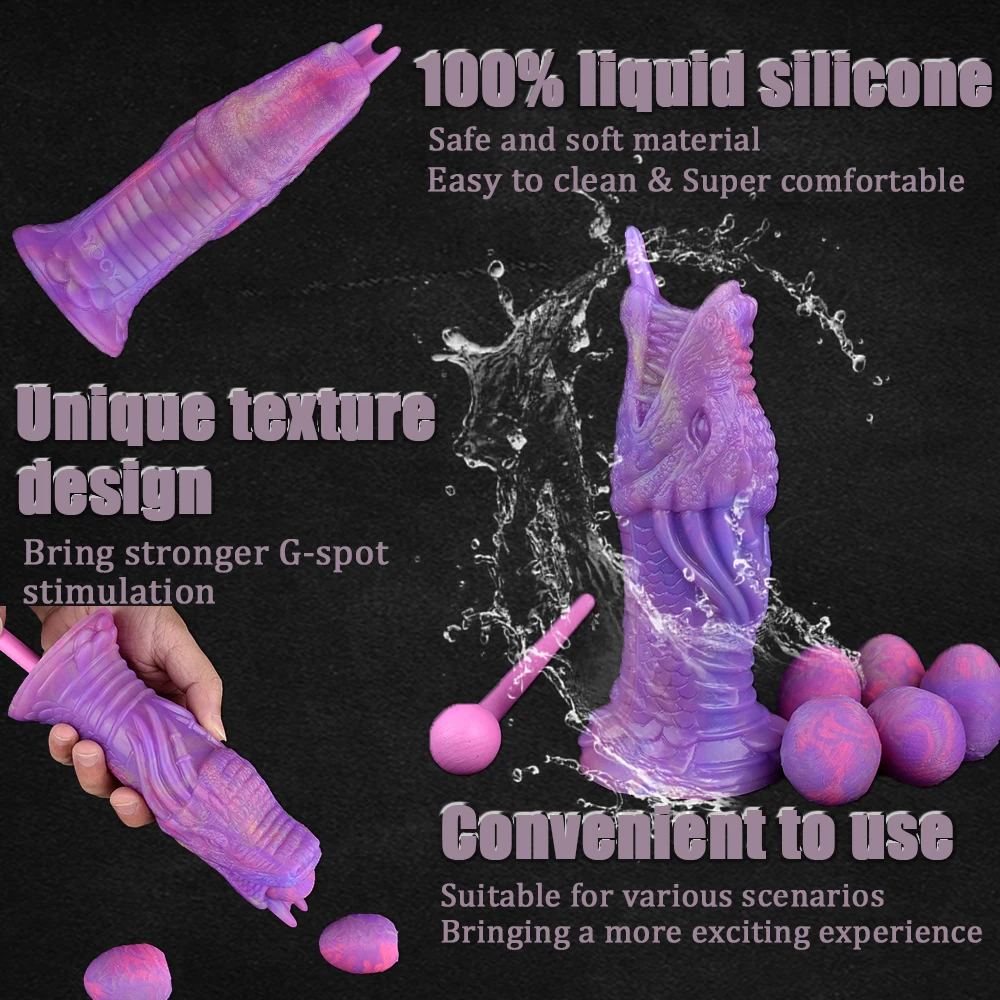 NYOTA Silicone Ovipositor Luminous Anal Sex Toys Dragon Dildos Soft Butt Plug Vagina Stimulator Fake Dick Adult Game Masturbator