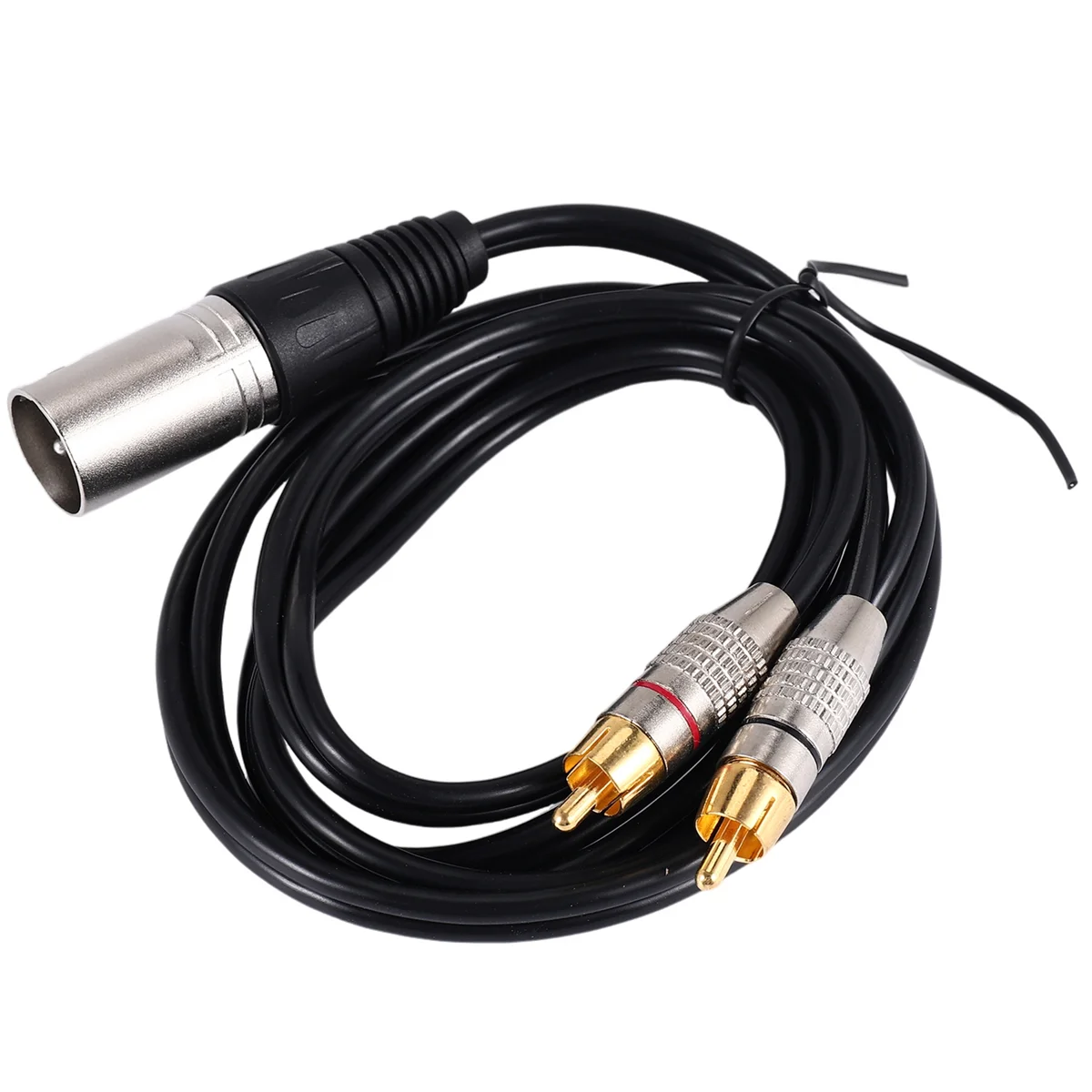 1 XLR Male to 2 Male Plug Stereo Audio Cable Connector Y Splitter Cord for Microphone Mixing Console Amplifier(1.5M)