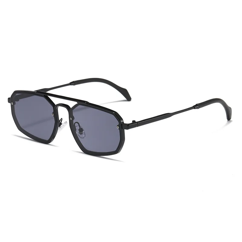 

Metal double beam thick frame sunglasses Europe and America men and women square frame to protect against UV future wind