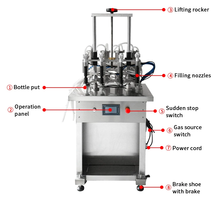 Semi-automatic Vacuum Emulsion Filling Machine,4 Heads Cosmetics Perfume Filling Machine Filling Equipment