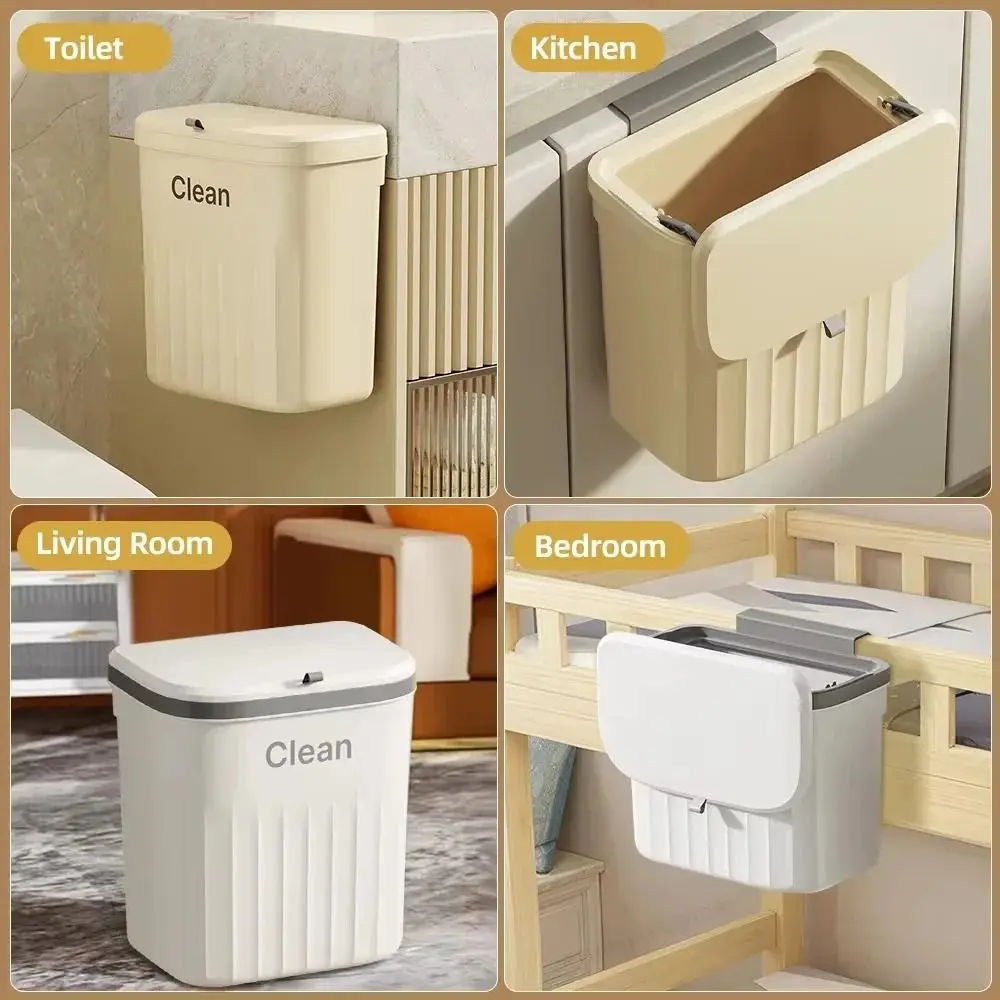 

Home Supplies Wall Mounted Hanging Trash Bin Plastic Large Capacity Garbage Can Wastebasket Flip-top Sink Waste Garbage Cabinet