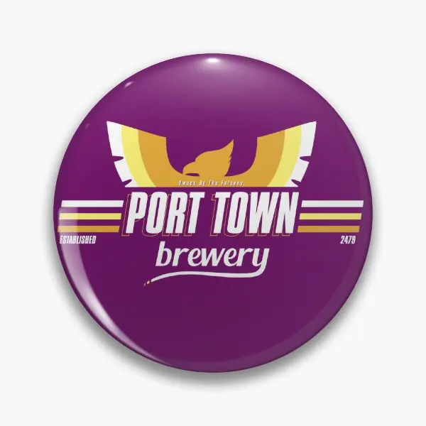 Port Town Brewery  Soft Button Pin Jewelry Lover Women Decor Lapel Pin Metal Brooch Cute Badge Gift Collar Hat Creative Funny