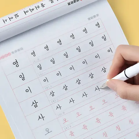 어린이 학습 한국어/중국어 도서 재사용 가능한 서예 카피북 알파벳/단어 어린이 필기 연습 쓰기 미술 Libros