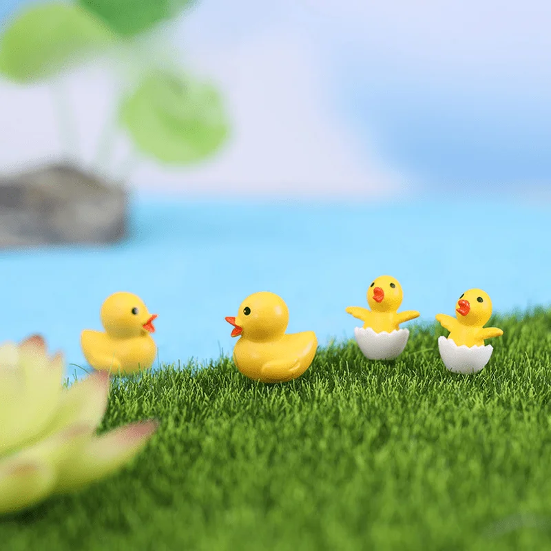 10 قطعة التماثيل الفرخ المصغرة الراتنج تنوعا داخلي في الهواء الطلق يدويا حديقة الحيوان ديكور حديقة بونساي حلية الديكور