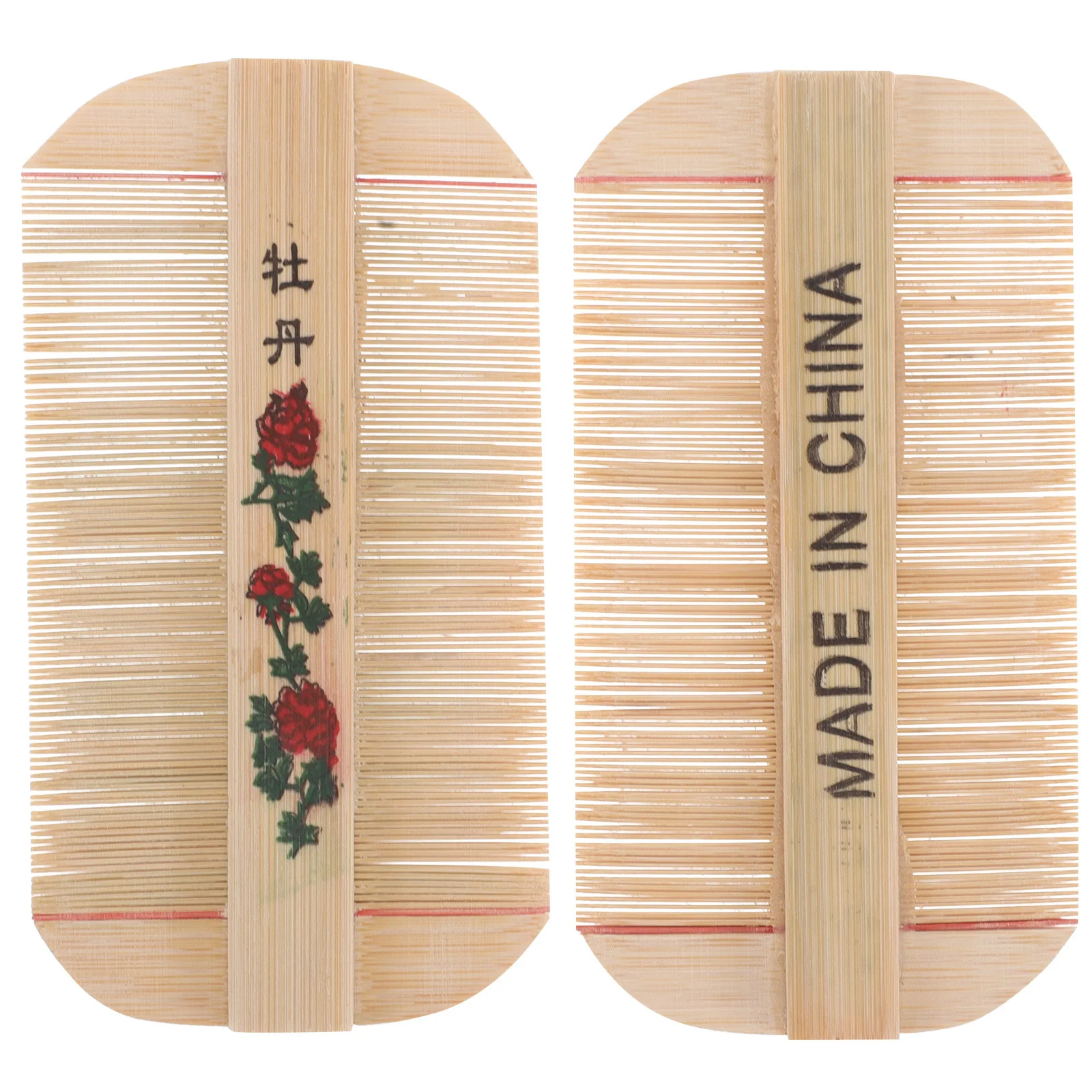 

2Pcs Bamboo Comb Dandruff Removal Ultrafine Teeth Scalp Grooming Tool for Kids Pets Hair Fine Tooth Pet Comb