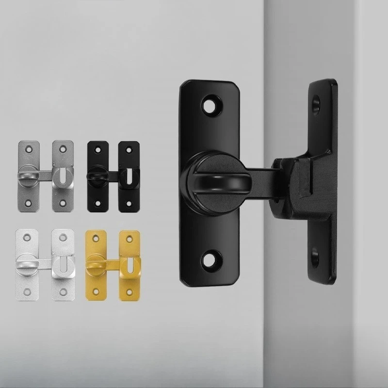 

Door Latch Door Bolts Home Security Heavy-duty Zinc Alloy 90 180 Degree Easy Installation Sliding Door Lock Anti-theft Lock 1pcs