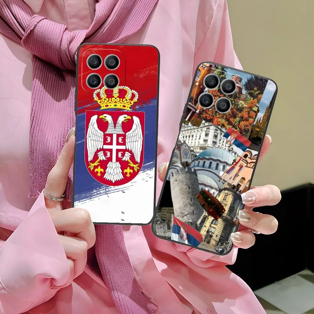 

Serbia Flag Mobile Cell Phone Case for Honor 90 80 70 60 50 30 20 10 9 8 7 Pro S SE Lite 5G Colour Printing Cover Luxury Cover